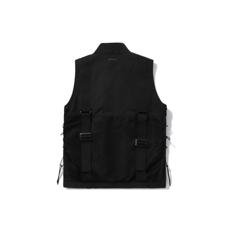 Li Ning CF Series Functional Multi-Pocket Vest Unisex Vests Black AMDQ023-1