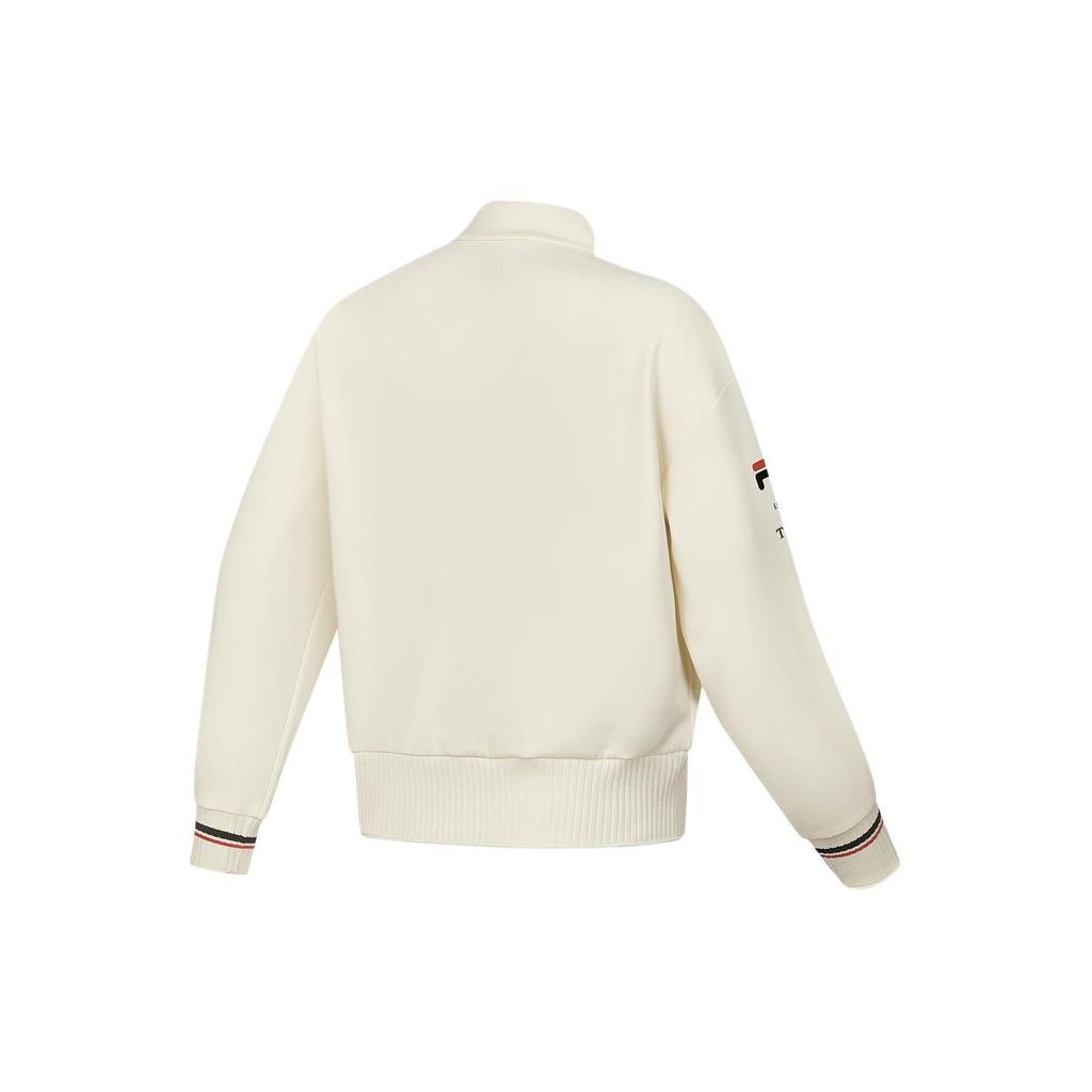 FILA Letter Logo Printed Tennis Pullover Knit Sweatshirt Women sweatshirt White A11W413207F-IV