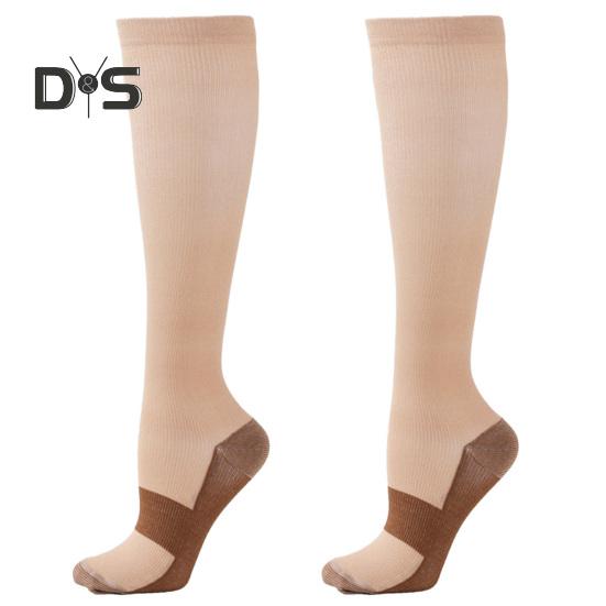 

1 пара женских зимних спортивных носков, компрессионные носки для йоги, длинные, с трубкой, высокоэластичные, нескользящие, удобные, теплые носки для M бежевый