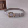 Color Solid Leather Belt For Women With Metal Pin Closure For Casual Outfits