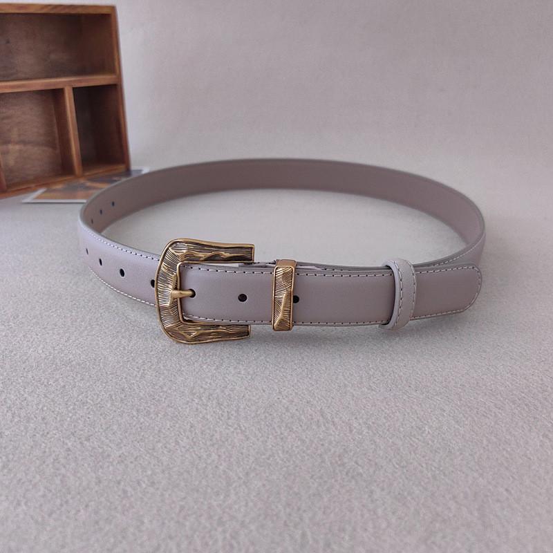 Color Leather Solid Belt For Women With Metal Pin Closure For Casual Outfits