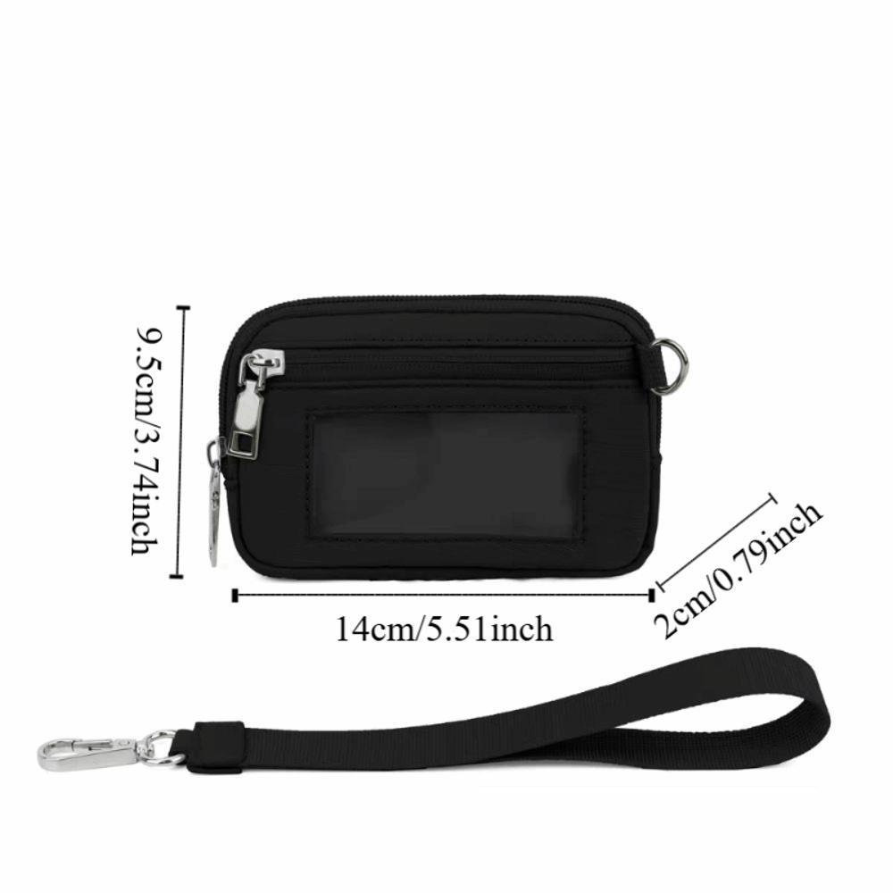 Nylon Hanging Card Holder Multifunction Portable Multi-card Hand Wallet Mini Waterproof Coin Bag with Lanyard Male/Famale