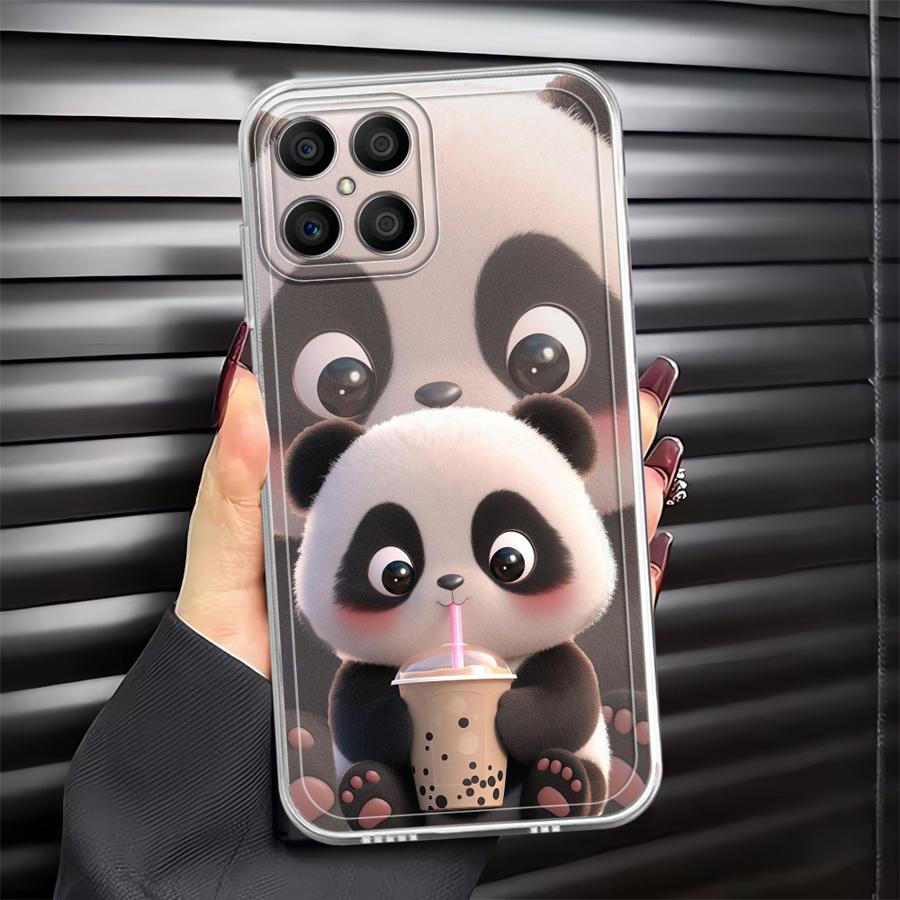 Soft Phone Cover Case for Honor X8a 90 Lite X8 X9a X8b X9b X7b Cute Panda