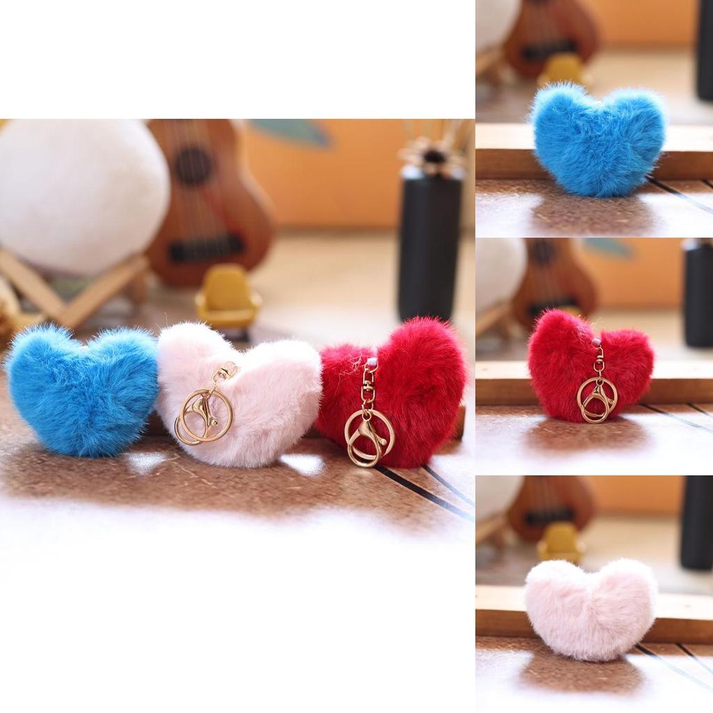Plush Stuffed Animal Keychain Ultra Soft Short Plush Pp Cotton Cute Heart Design Gift For Girls