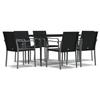 VidaXL Ensemble à manger de jardin 7 pcs coussins résine tressée acier 3186944