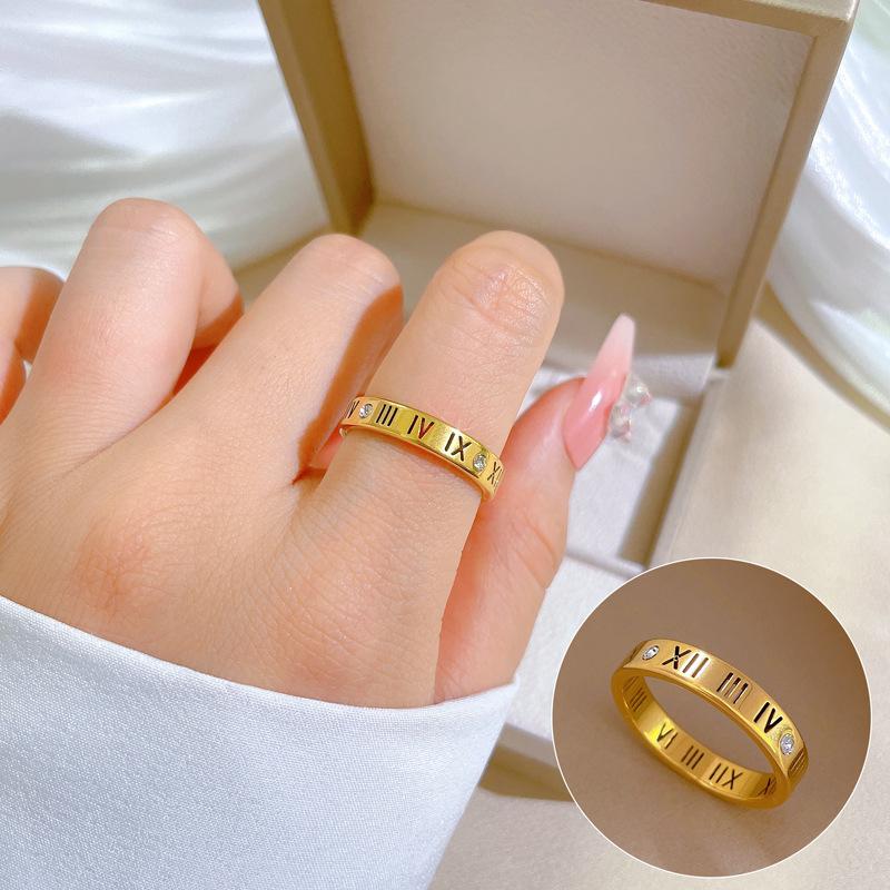 No Fading Minimalist Text Cold Wind Jumping Ring Men And Women Tide Personality Simple Index Finger Ring