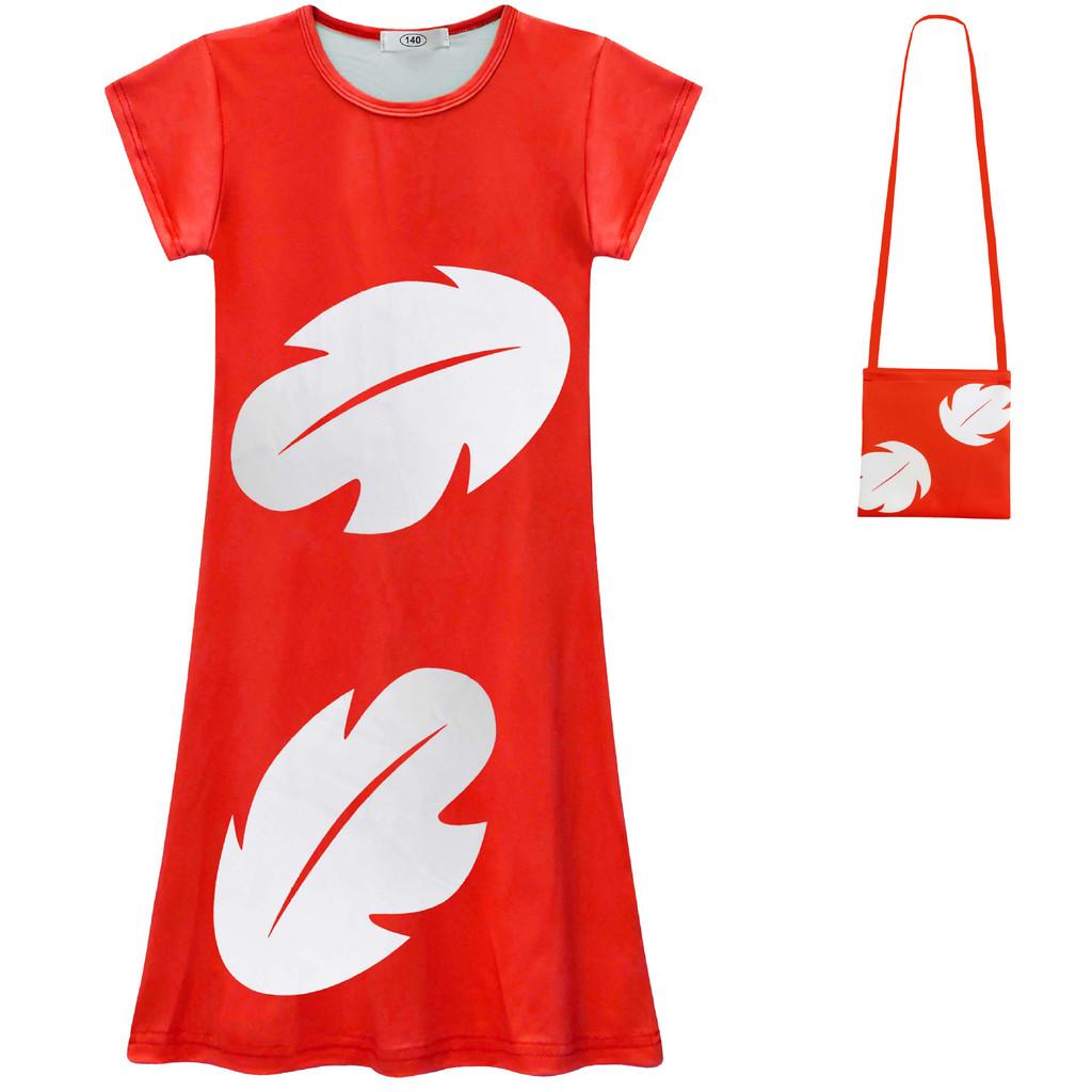 Vestito per Bambina Lilo e Stitch in Tessuto Poliestere con Stampa Astratta per Primavera Autunno Gioco