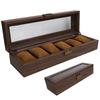 6 Grids Watch Display Box Portable Wooden Watch Storage Box Holder Jewelry Gift Case