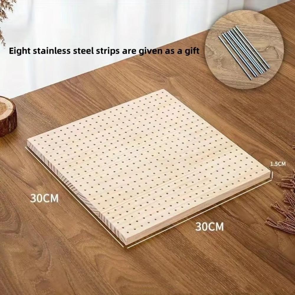 Wooden Crochet Block Plate Reusable Handcrafted Crochet Knitting Board Square Crochet Weaving Knitting Blocking Mat