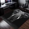 Black Elephant 3D Printed Crystal Velvet Rug Modern Office Desk Floor Mat Animal Design Home Decor Anti Slip Soft Carpet