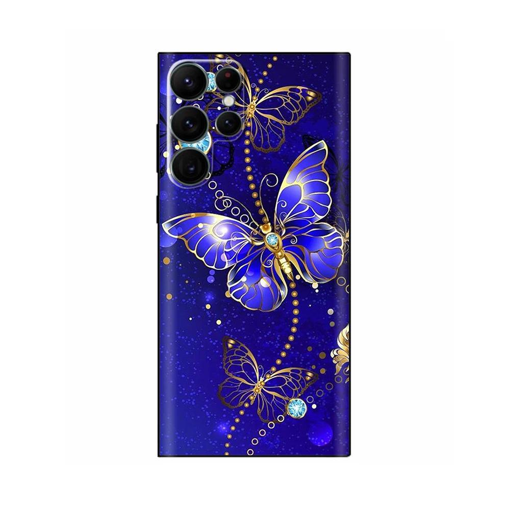 Flower Case For Samsung Galaxy S22 Ultra Phone Cases Fashion Soft Liquid Silicone Back Cover For Samsung S22 5G S22+ Plus Fundas