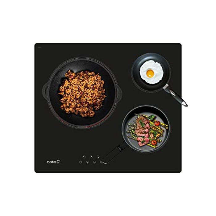 Plaque vitrocéramique - CATA - TD 6003 BK - 3 zones de cuisson - 5,4 kW - Noir