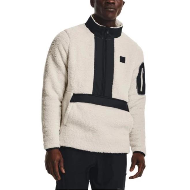 Under Armour Συμπαγές Λογότυπο Αμερικάνικο Vintage Μοτίβο Ετικέτα Ραφτή Φερμουάρ Sherpa Όρθιος Γιακάς Πουλόβερ Μακρυμάνικη Μπλούζα Ανδρική μπλούζα 1373847-110
