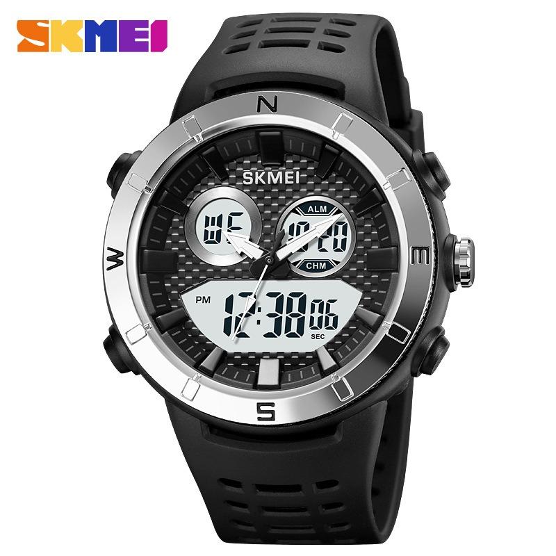 Cool trend multi-functional men's dual display waterproof luminous field training electronic watch