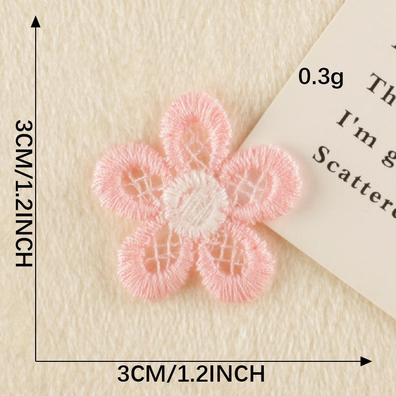 Pegatinas y parches bordados de flores de dibujos animados para manualidades, joyas, broches, accesorios para el cabello y ropa.