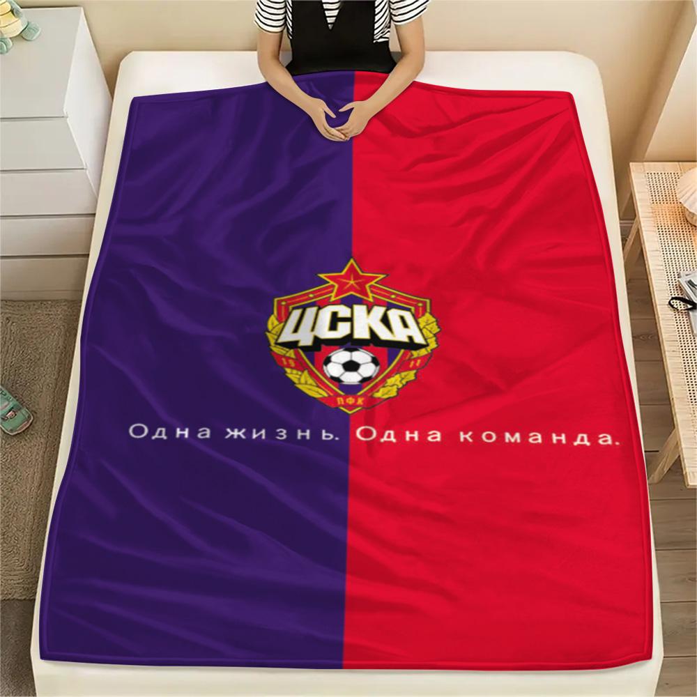 1Pc CSKA Moscow Print Flannel Blanket High Quality Warm Comfortable Cover for All Seasons Perfect for Gifts Home Decor