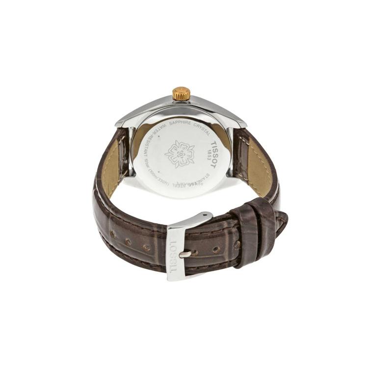TISSOT PR100 Collection Quartz Movement Women's Watch 33mm White Dial Stainless Steel Case Leather Strap T101.210.26.036.00