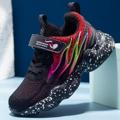Zapatos deportivos para exteriores antideslizantes, resistentes al desgaste, de moda, de corte bajo, tejidos con mosca, para niños, zapatos casuales, zapatos para correr