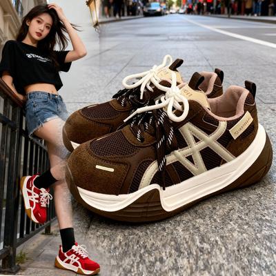 Height-increasing Platform Forrest Gump Shoes Women's Autumn New Versatile Lightweight Casual Sports Shoes Dad Shoes German Training Shoes