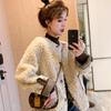 2025 Korean Style Women’s Short Casual Lamb Wool Coat with Velvet, Winter Fragrance