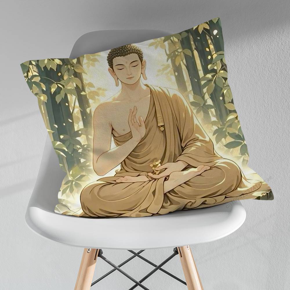 Cartoon Art Buddha Belief Pillow Case For 30x30cm45x45cm55x55cm For Home Bedroom Decoration And Protector