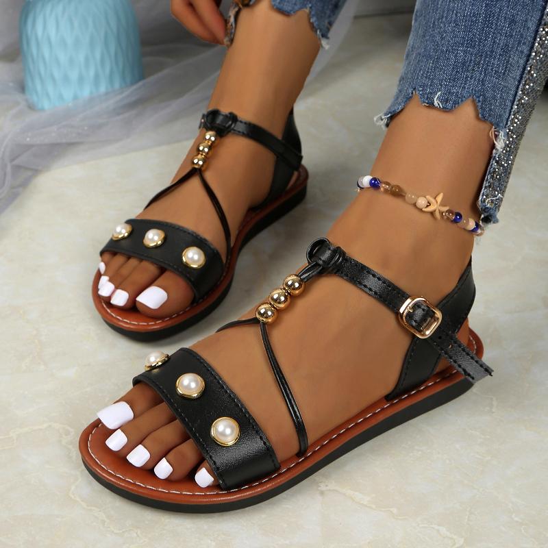 Shoes for Women Summer Elegant Women Platform Wedges Flats Plus Size 36-43 Buckle Strap Casual Comfortable Women‘s Sandals