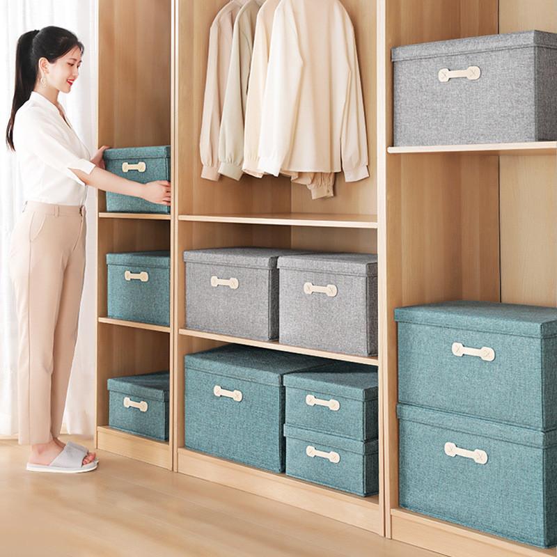 Förvaringslåda för sängkläder i Oxford-tyg med handtag för användning i garderoben