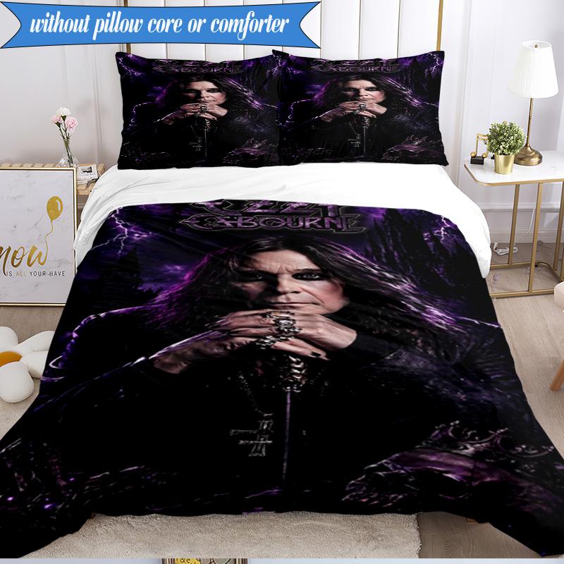 3PCS Ozzy Metal Legend Bedding Set,Including 1pc Duvet Cover And 2pcs Pillowcases Perfect for Bedroom, Dormitory, Fan Christmas Gift