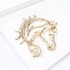Simple Hollow Horse Brooch For Women Men Personality Alloy Smooth Animal Pin Brooch  Clothing Jewelry Accessories Gift