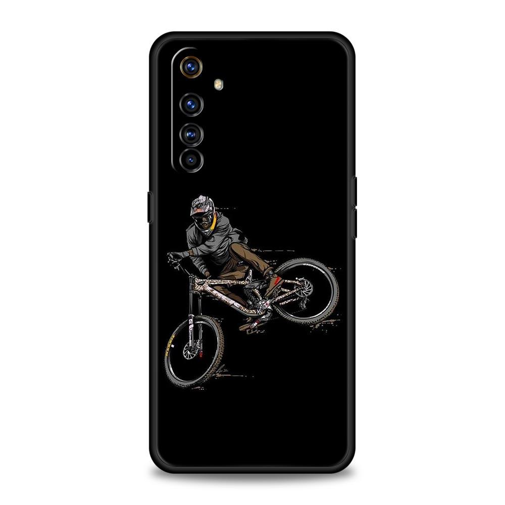 

Mountain Bike Cycling art Case For Realme 12 11 10 4G 9 8 5G 7 6 GT5 GT3 GT2 Pro Plus C21 C11 C25 C35 GT Neo 2 3 3T 5 Cover Realme 8 5G