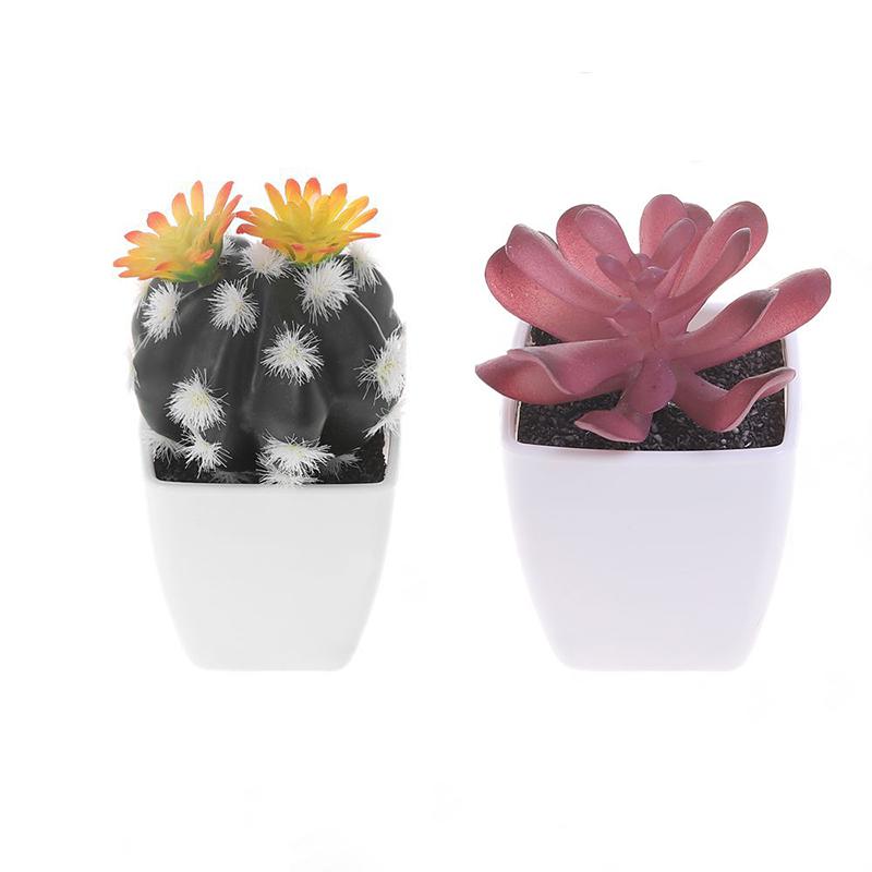 Artificial Succulents Bonsai Plants Mini Succulents Simulation Evergreen Cactus Indoor Shelf Bedroom Sill Office Home Decoration