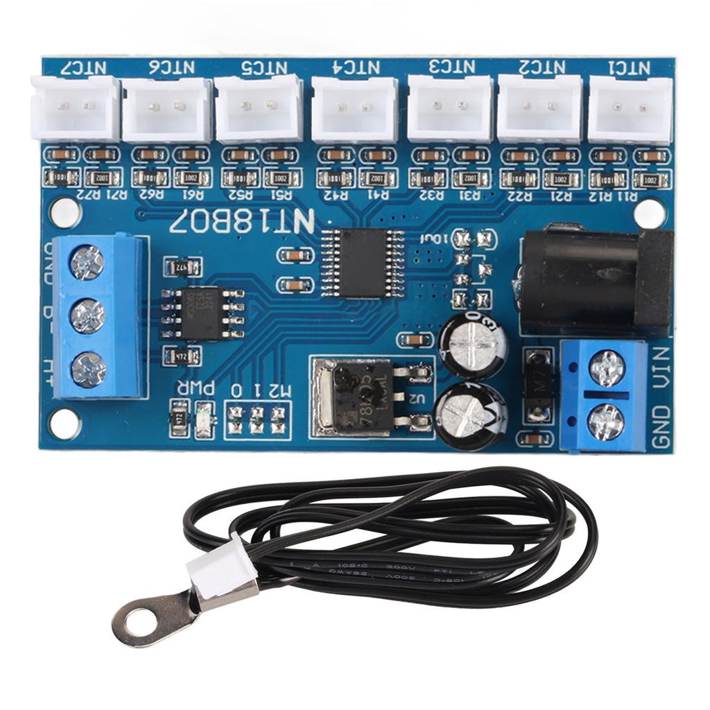 7 Channel RS485 Module NTC Temperature Sensor Measurement MODBUS RTU Paperless Recorder PLC NT18B07 RS485 Board