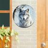 1PC 3D Wolf Wall Art Blue Eyes Snow Winter Design Metal Tin Sign For Living Room Home Decor