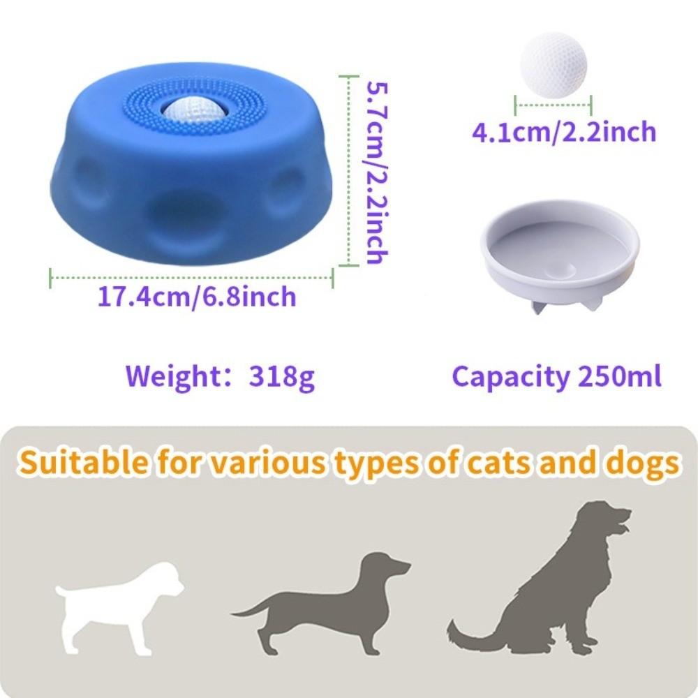 Non-Slip Base Anti-Choking Bowl Ball-shaped Design Liquid Slow Dog Bowls  Puppy Training