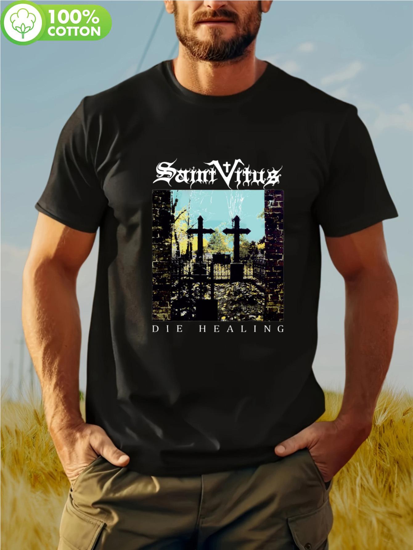 

SAINT VITUS Black DIE HEALING T-Shirt - Gothic Heavy Metal Logo & Album Art Print S