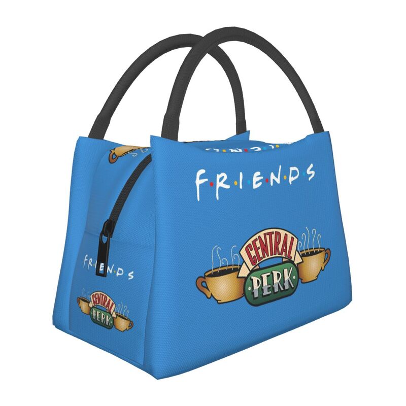 Classic TV Show Central Perk Friends Insulated Lunch Bag Women Reusable Thermal Oxford Bento Tote Bags for Work Travel Picnic