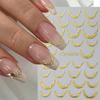Metallic Silver Chrome Line Nail Stickers Adhesive Stripe Vine Flame Swirl French Foil Tape DIY Manicure Salon Nail Art Decor