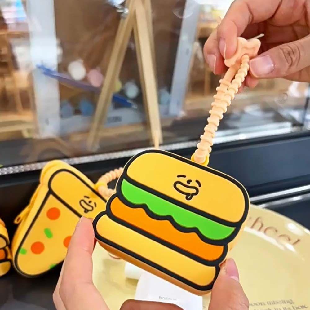 Portable Green Frog Storage Bag Key Ring Keychian Earphone Bag Cartoon Silicone Wallet  School