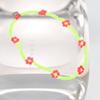 BONBEAU Flower Crush Neon Color Beads Bracelet Smile Charm Neon Color Flower Bead Bracelet