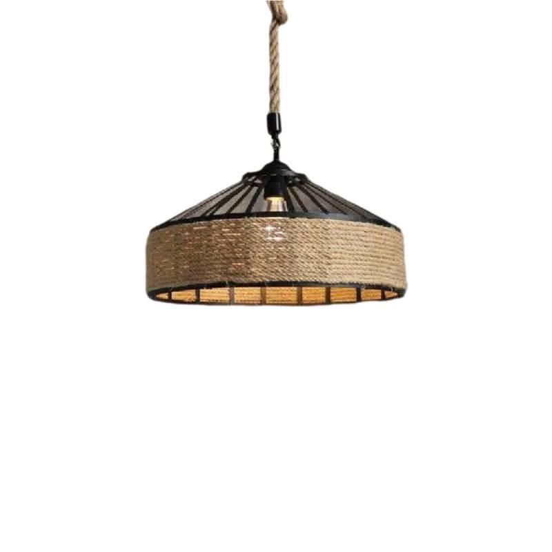 

Chandelier Hemp Large Rope Coffee Ceiling Lamp Pendant Hotel Light Originality