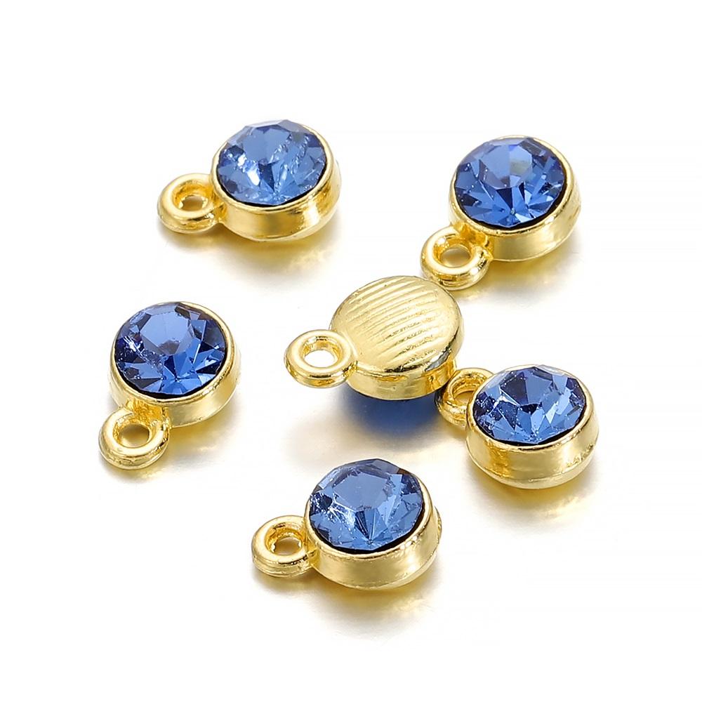 20Pcs/Lot Colorful Crystal Birthstone Dangle Charms Necklace Bracelet Earring Keychain Pendant For DIY Jeweley Making Supplies