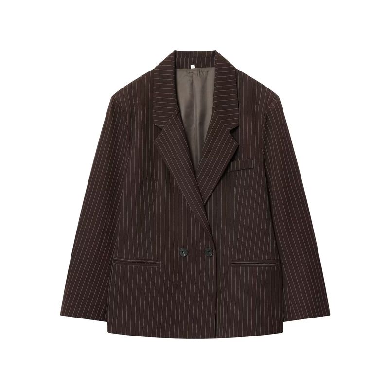 

Kaslead Новая женская одежда Западный стиль Мода Свободный крой Блейзеры в тонкую полоску 1255789 Image color L