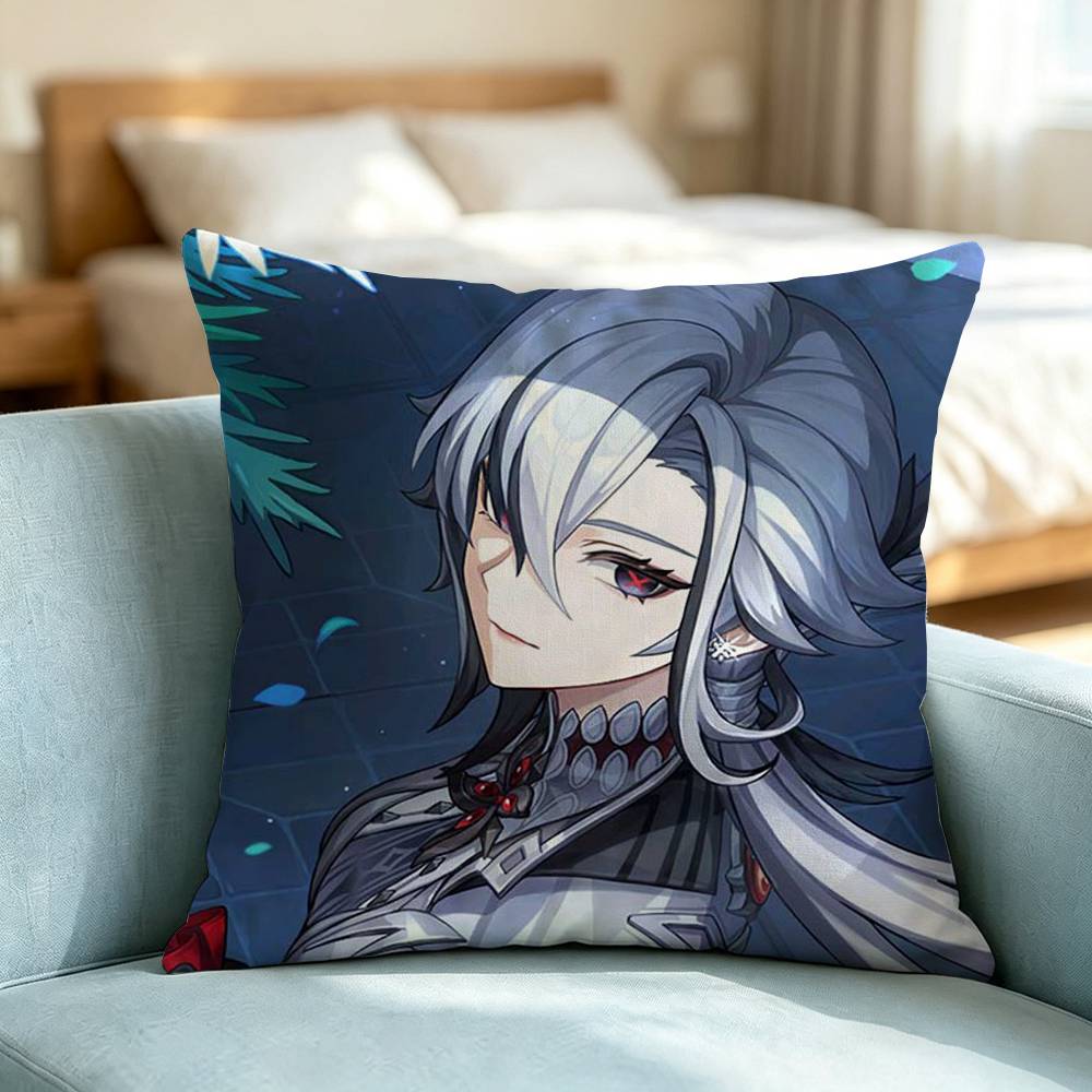 Genshin Impact Arlecchino-O Pillow Case Square Double-Sided Sofa Cushion Cover Bedroom Bedside Pillow Gift