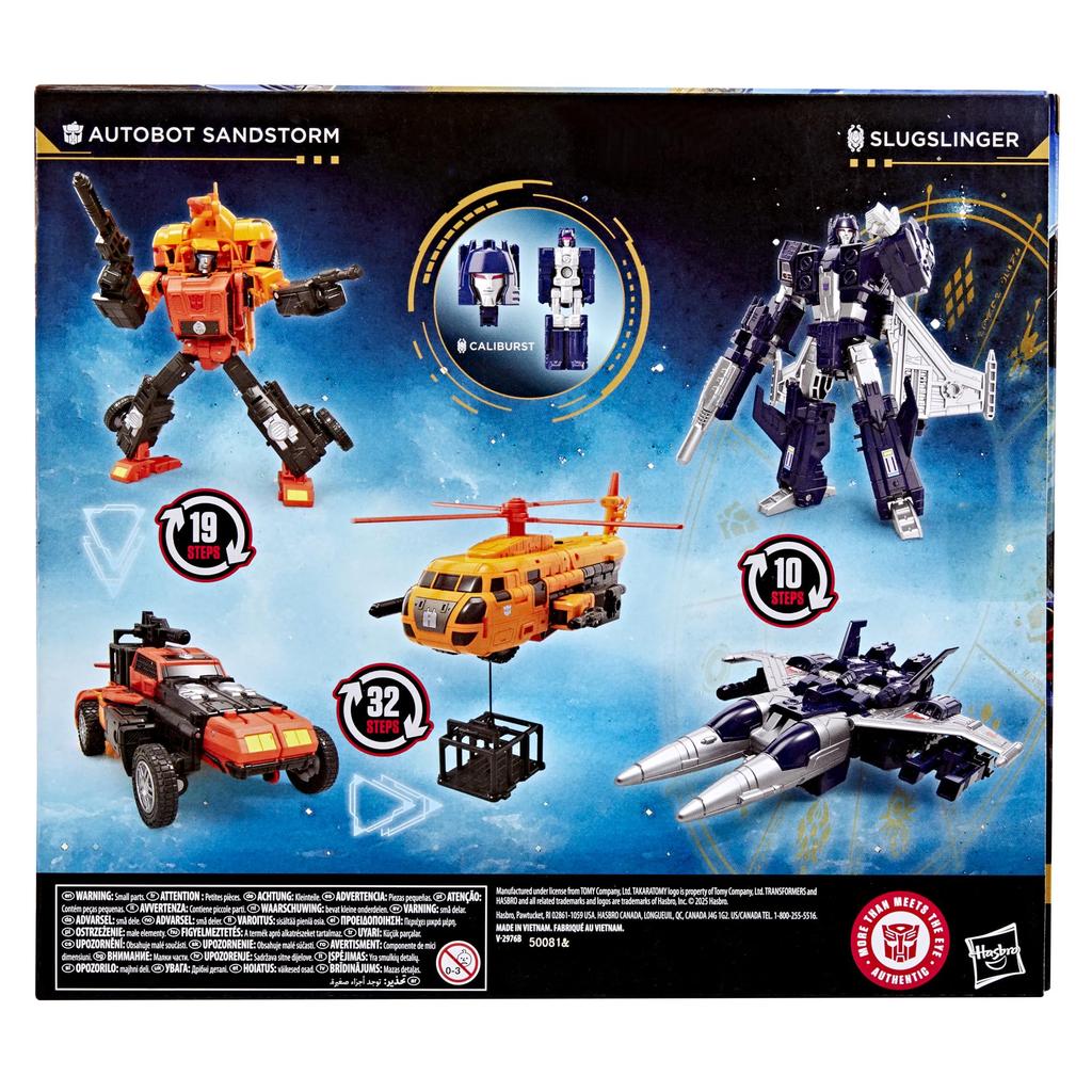 Transformers Age of the Primes Wreck Doom Collection Autobot Sandstorm Slugslinger Action Figures Robot Toys Ages 'n' 2-Pack 7.5-Inch & 5.5-Inch 8+