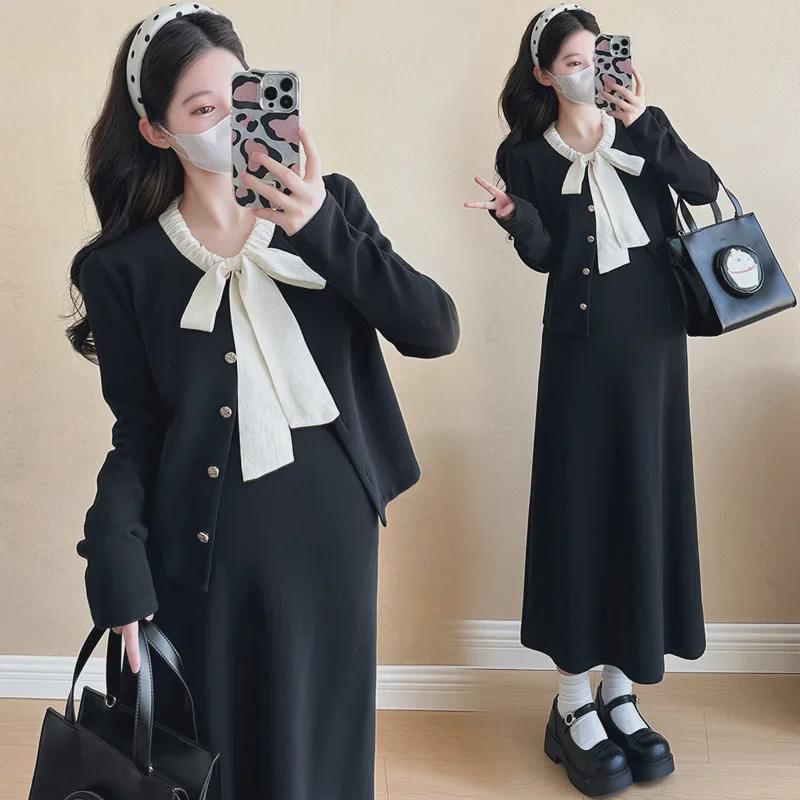 Korean Style Autumn Fashion: Elegant Maternity Wear Set