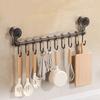 10 Hooks Suction Cup Kitchen Hook Wall Mounted Utensil Holder Shovel Storage Rack  Kitchen