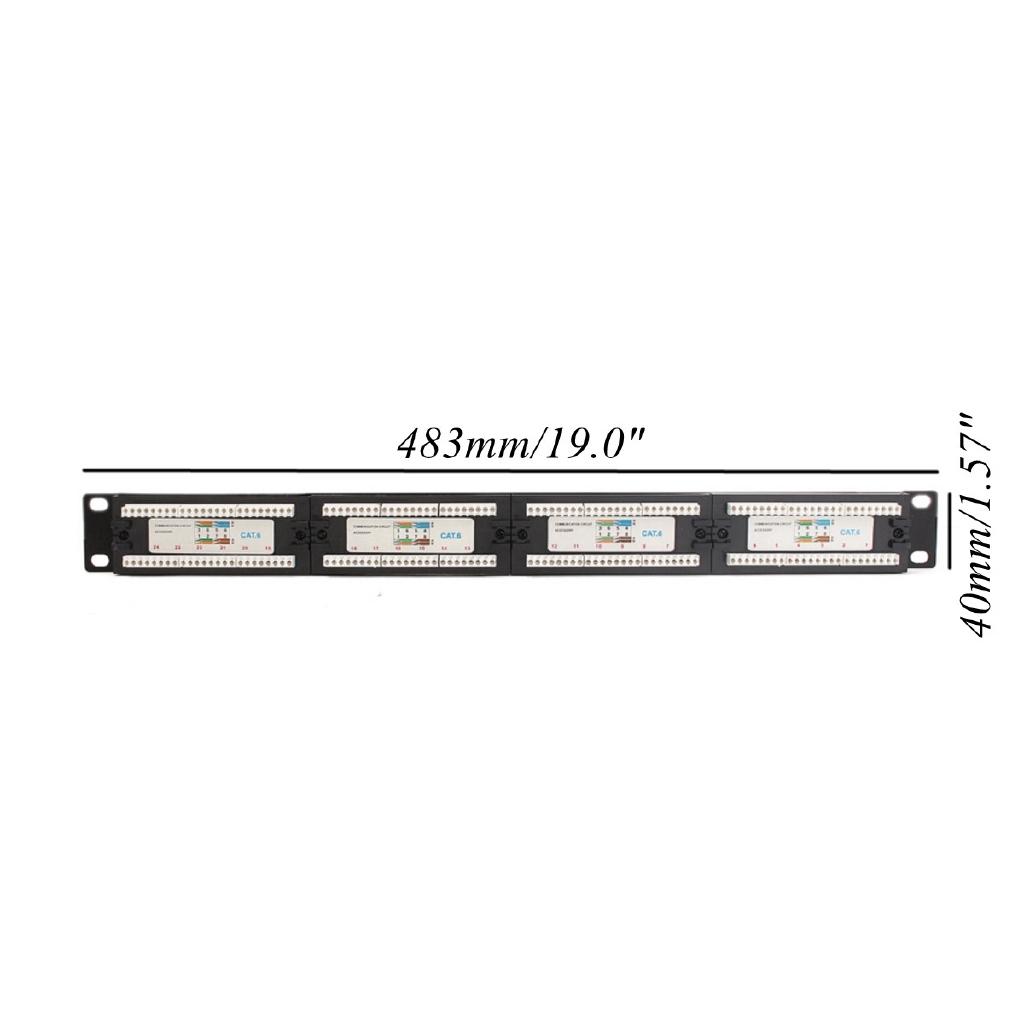 RJ45 CAT 6 Ethernet Network LAN Adapter Connector Cable Mount Bracket 24 Port/Wst CAT5E Patch Panel 1U for 19 Inch Rack