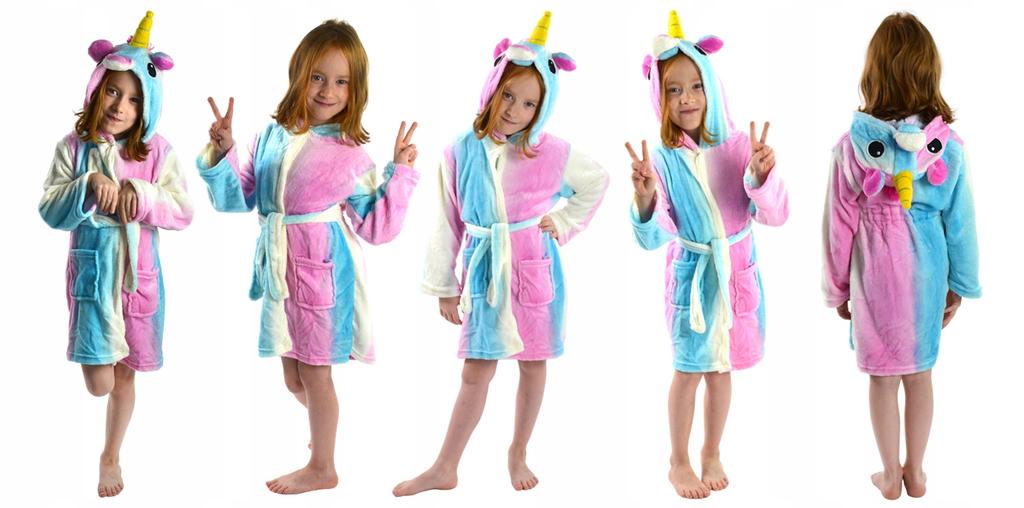 Kinderbademantel Einhorn Pegasus schön für Mädchen 134 Kinderbademantel Regenbogen Einhorn Pegasus 104