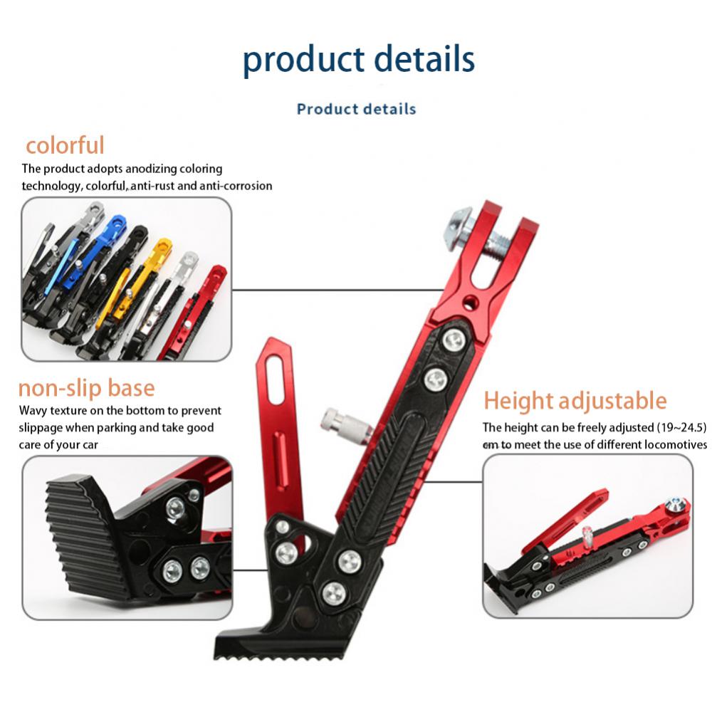 Motorcycle Kickstand Adjustable Foot Side Support Parking Kickstand for Electric Motorbike Parking Foot Side Support Stand