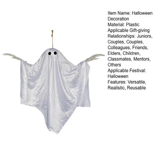 Halloween Decoration Realistic 5 FT Hanging Swing Ghost Decor with String Lights Spooky Cute Ghosts for Front Porch Yard Tree Festive Atmosphere